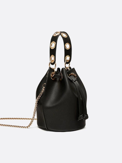 Small Vegan Leather Bucket Bag