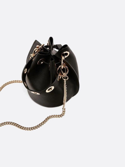Small Vegan Leather Bucket Bag
