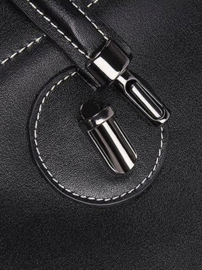 Black Leather Tote Handbag