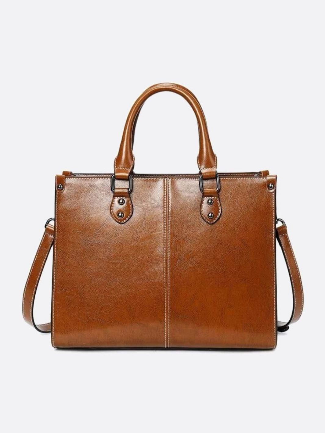 Vintage Leather Tote Handbag