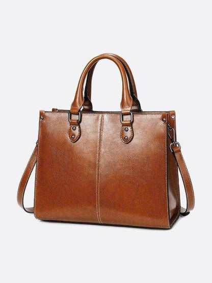 Vintage Leather Tote Handbag