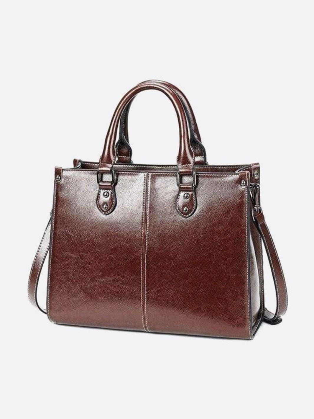 Vintage Leather Tote Handbag