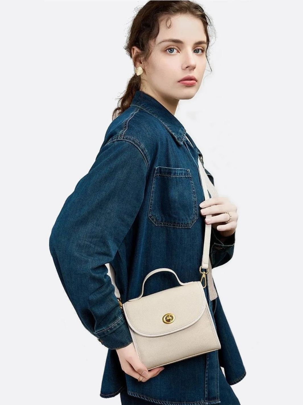 Square Leather Handbag