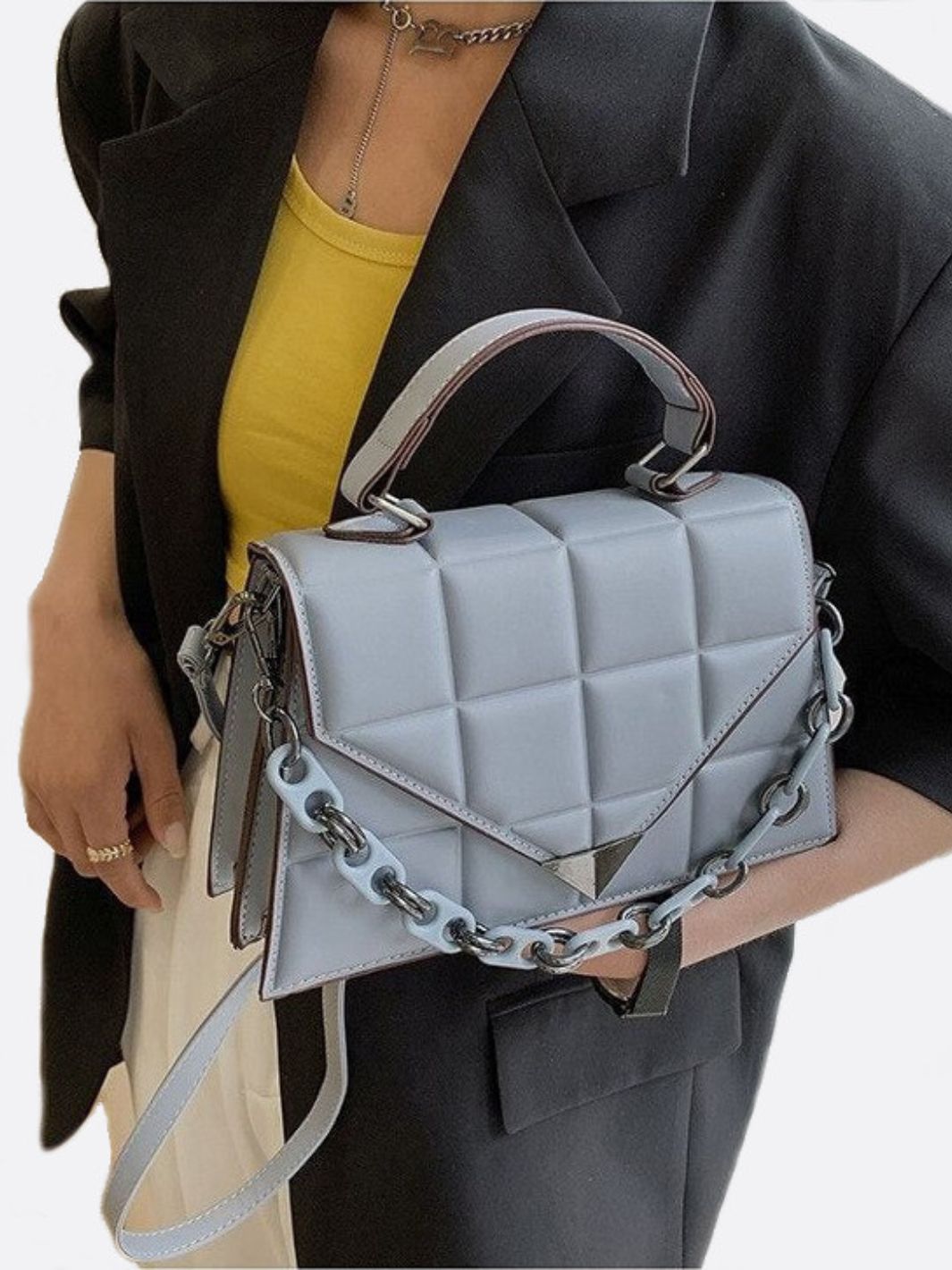 Quilted Vegan Leather Handbag