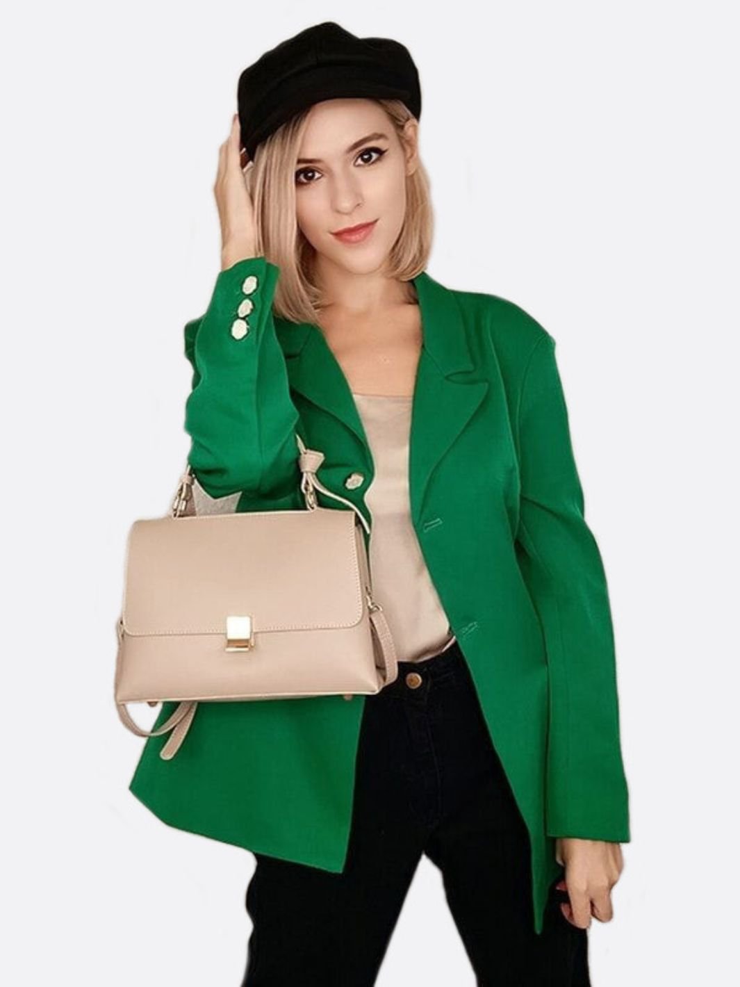 Trapeze Genuine Leather Handbag