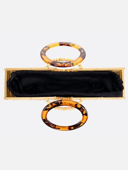 Half-moon bamboo handbag
