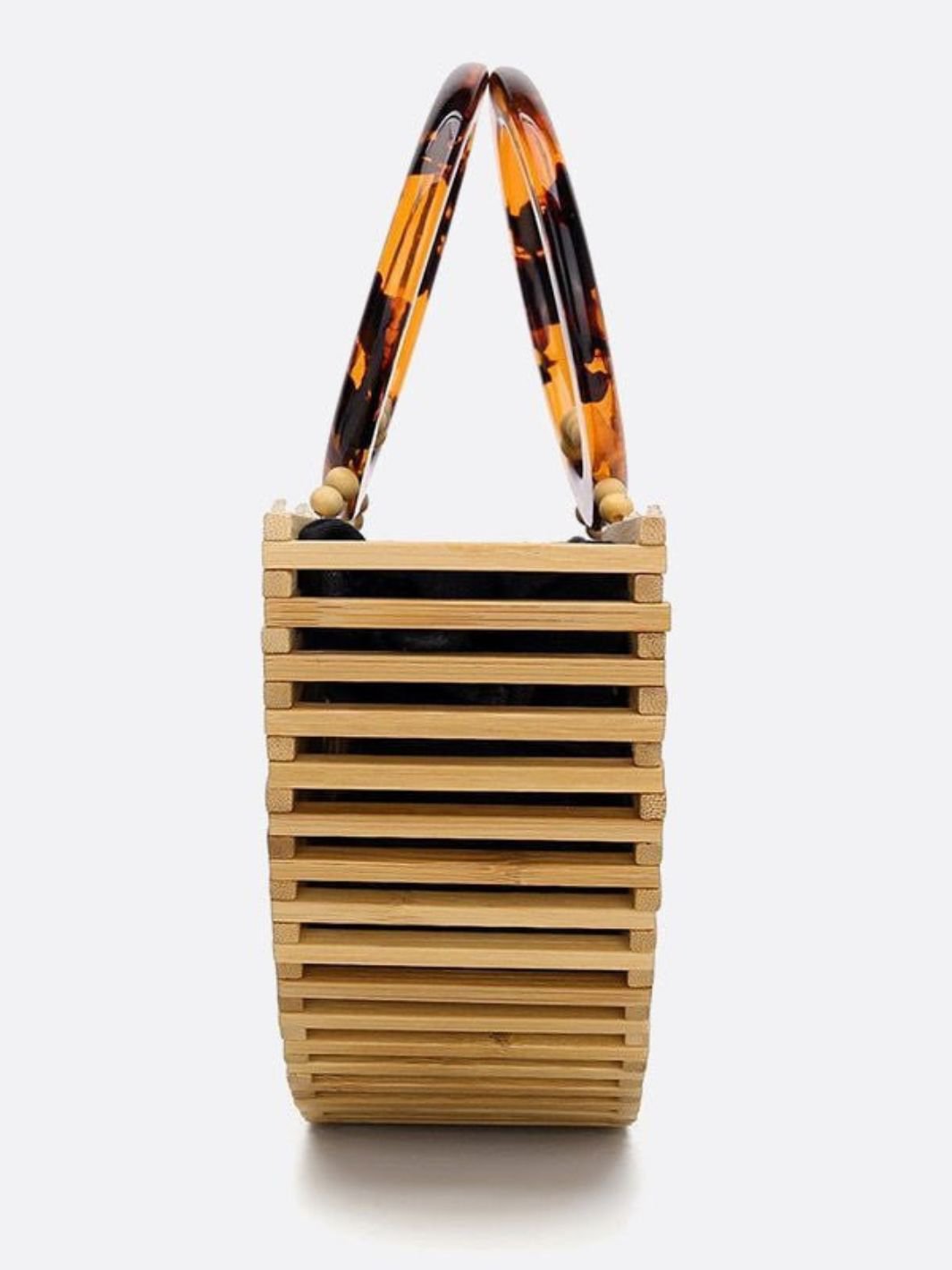 Half-moon bamboo handbag