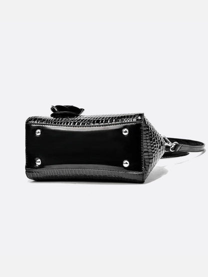 Stylish Crocodile-Texture Vegan Leather Bag