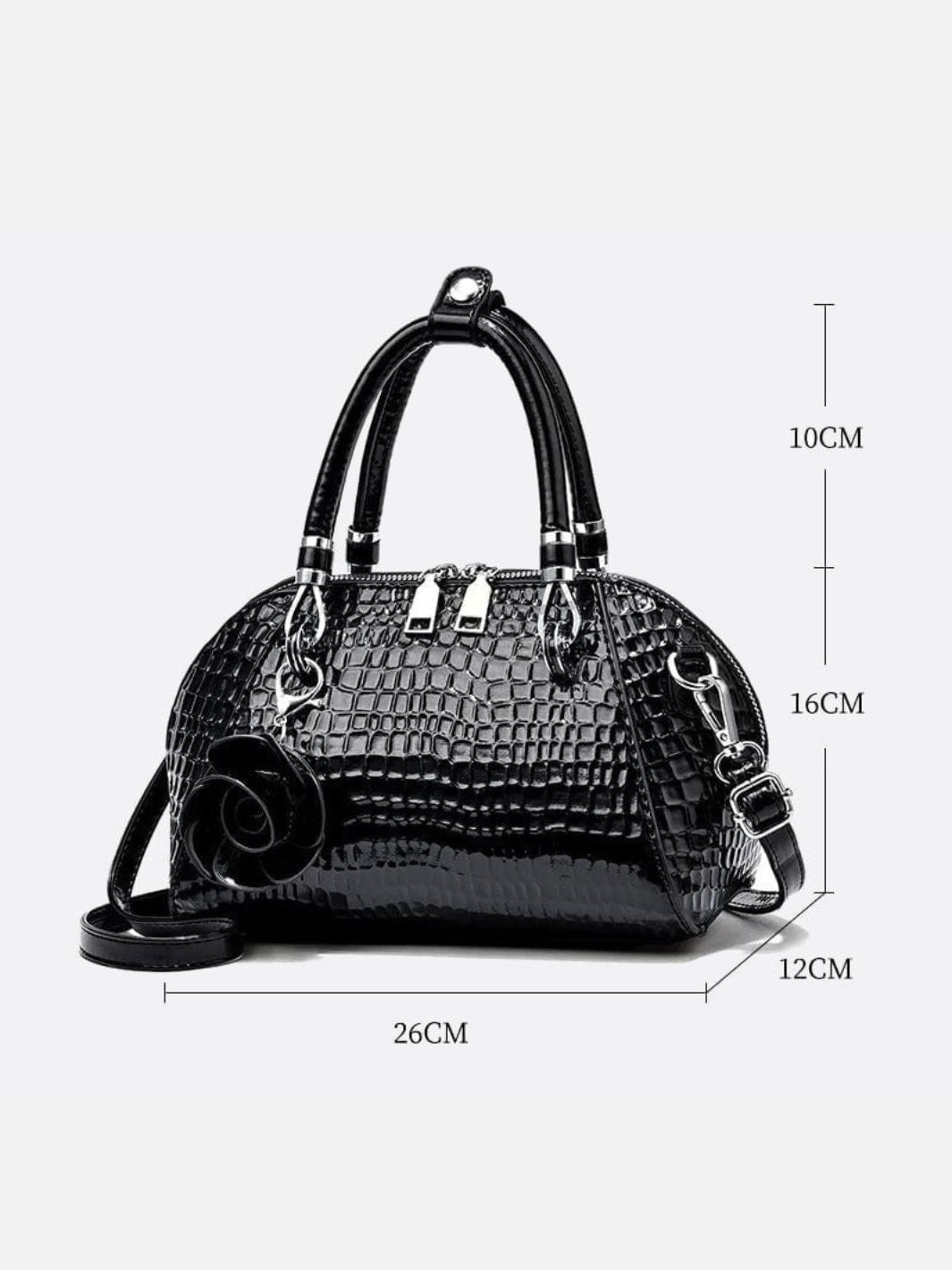 Stylish Crocodile-Texture Vegan Leather Bag