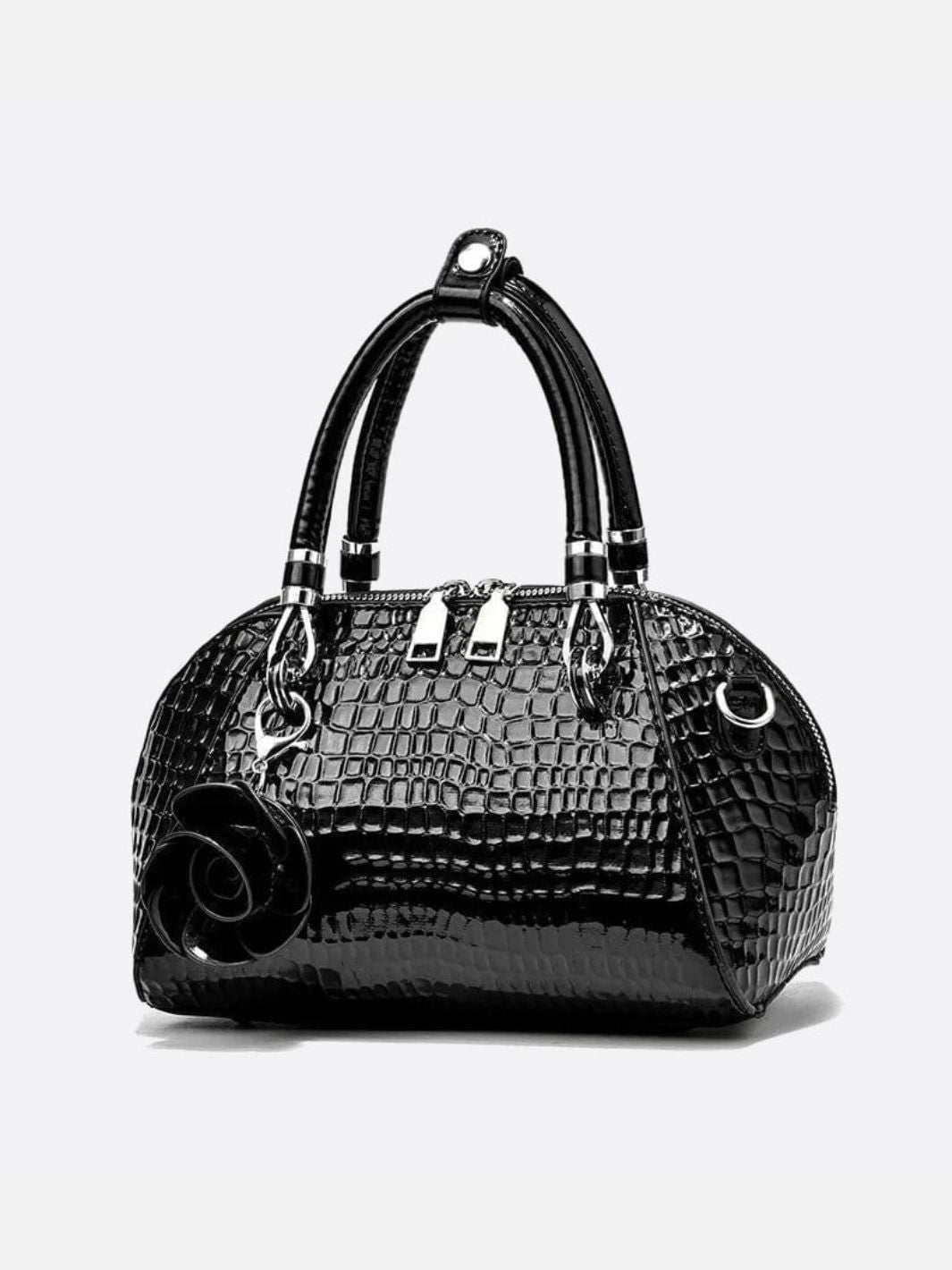 Stylish Crocodile-Texture Vegan Leather Bag