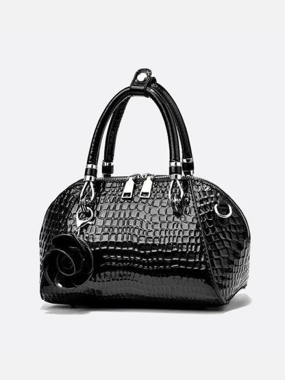 Stylish Crocodile-Texture Vegan Leather Bag