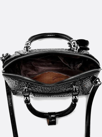 Stylish Crocodile-Texture Vegan Leather Bag