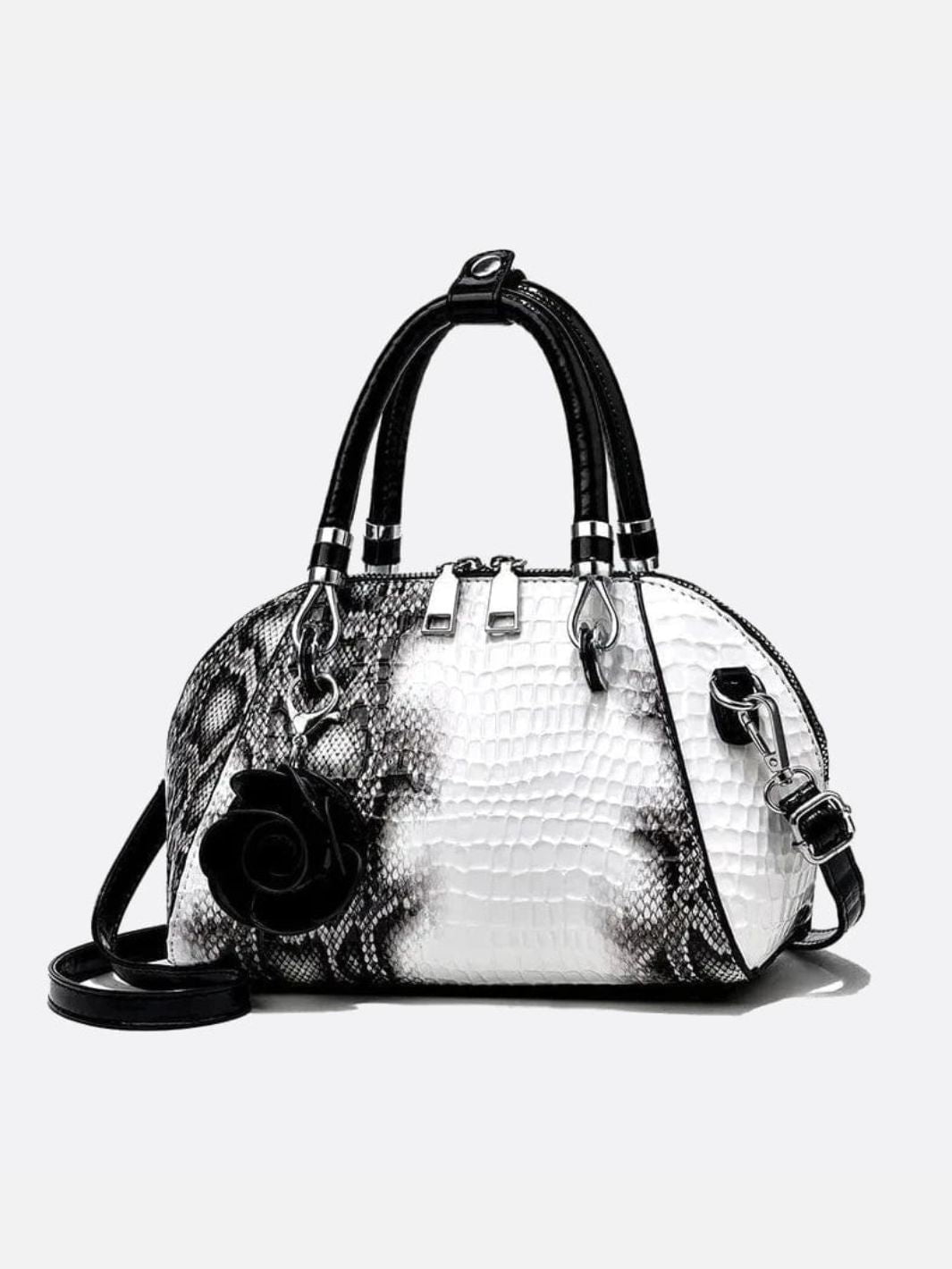 Stylish Crocodile-Texture Vegan Leather Bag