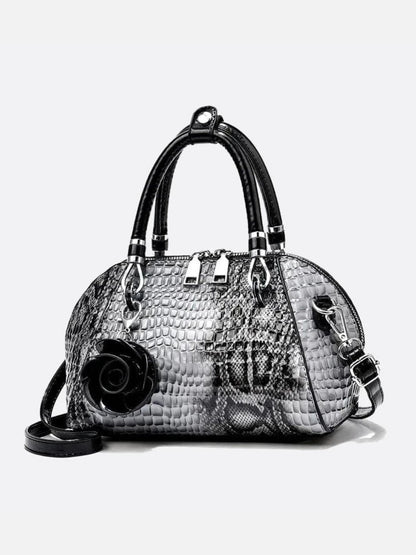 Stylish Crocodile-Texture Vegan Leather Bag