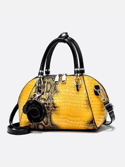 Stylish Crocodile-Texture Vegan Leather Bag