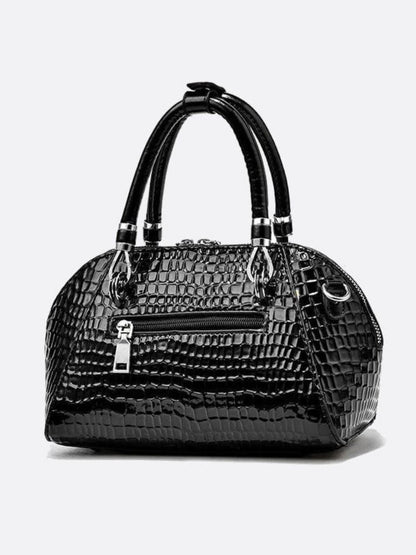 Stylish Crocodile-Texture Vegan Leather Bag