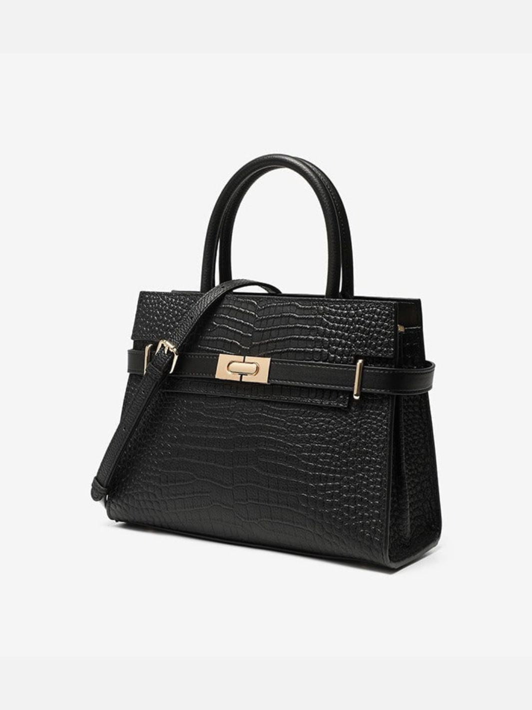 Crocodile Trapeze Handbag