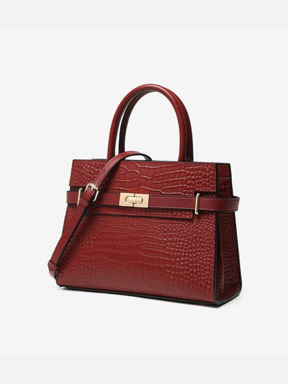 Crocodile Trapeze Handbag