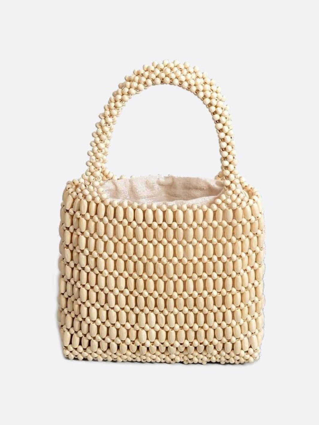 Wooden bead handbag