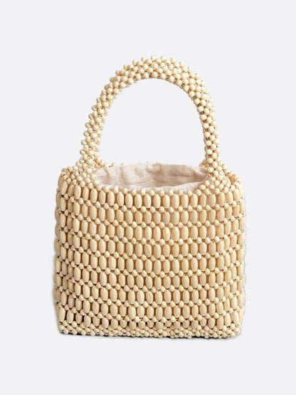 Wooden bead handbag