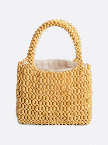 Wooden bead handbag