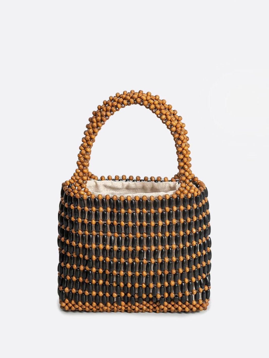 Wooden bead handbag