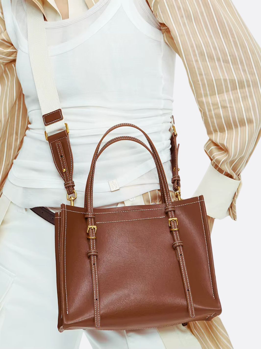 Vegan Square Leather Handbag