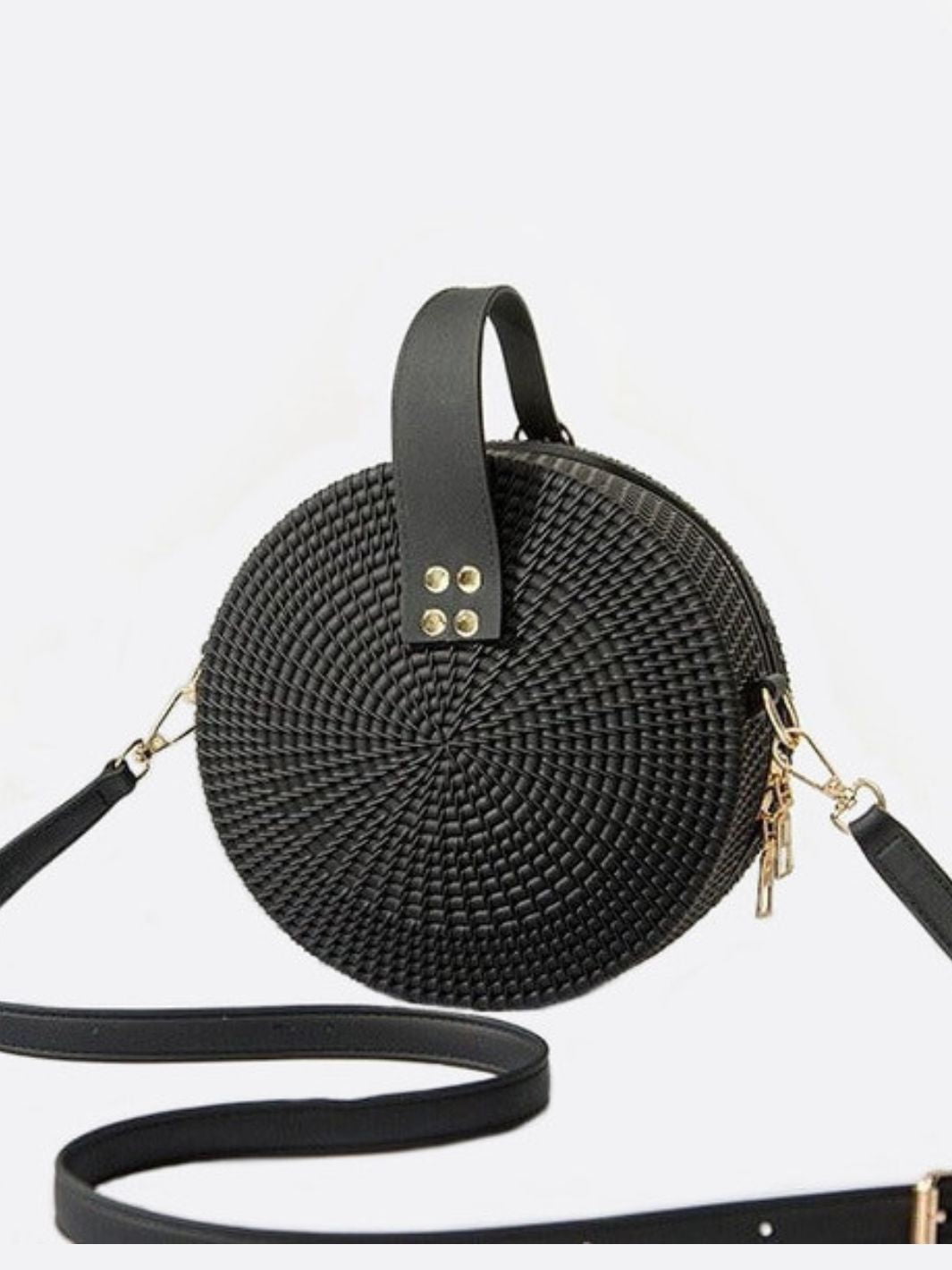 Round Vegan Leather Handbag