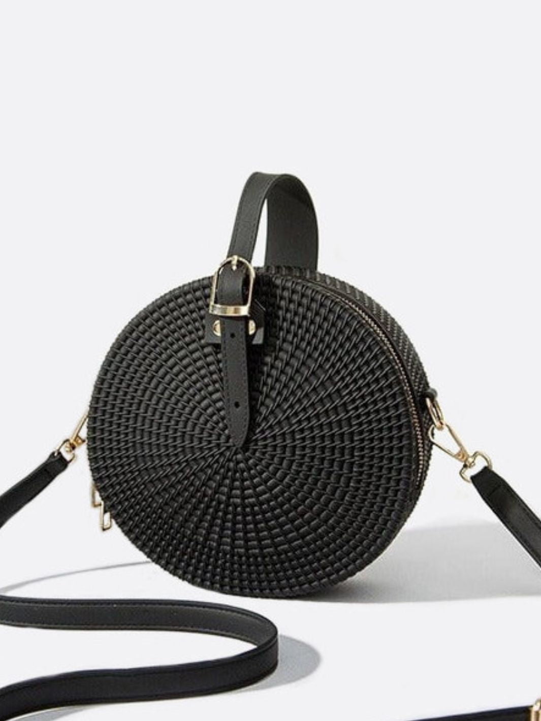 Round Vegan Leather Handbag