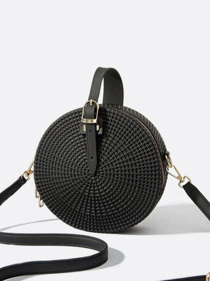 Round Vegan Leather Handbag