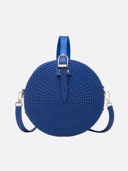 Round Vegan Leather Handbag