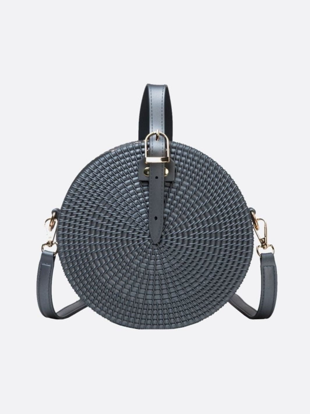 Round Vegan Leather Handbag