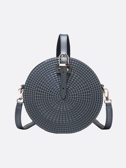 Round Vegan Leather Handbag