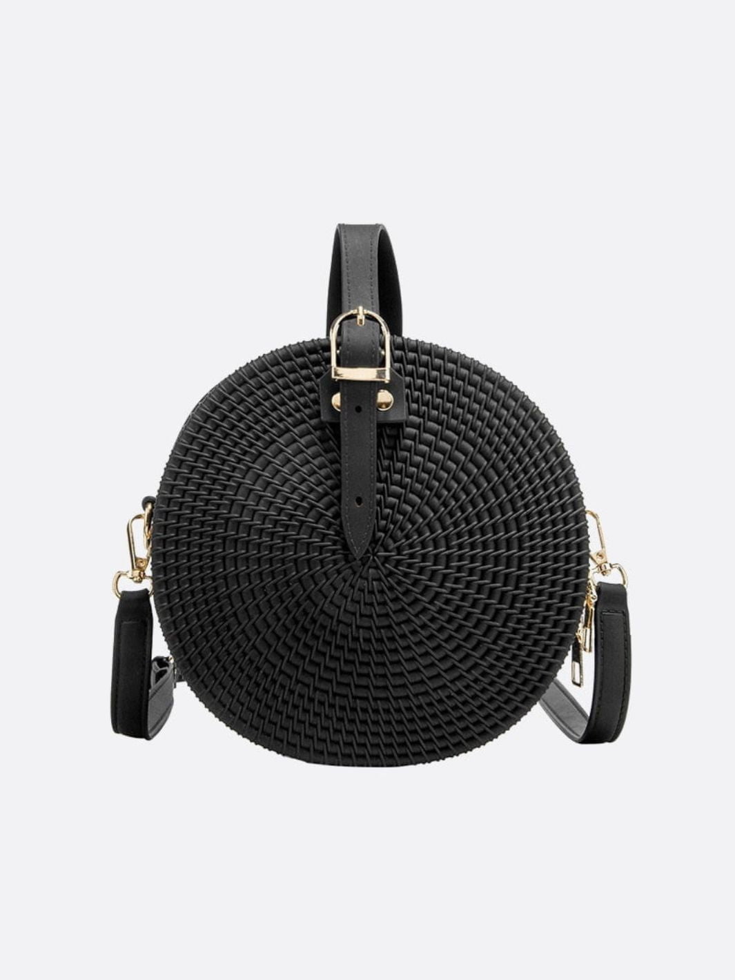 Round Vegan Leather Handbag