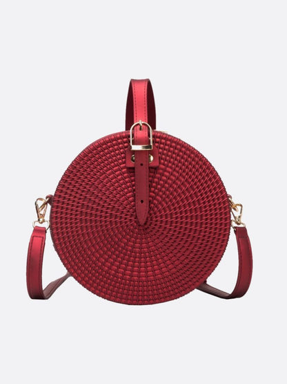 Round Vegan Leather Handbag