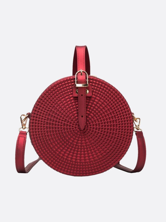 Round Vegan Leather Handbag