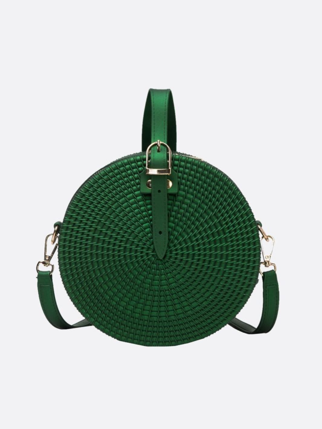 Round Vegan Leather Handbag