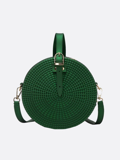 Round Vegan Leather Handbag