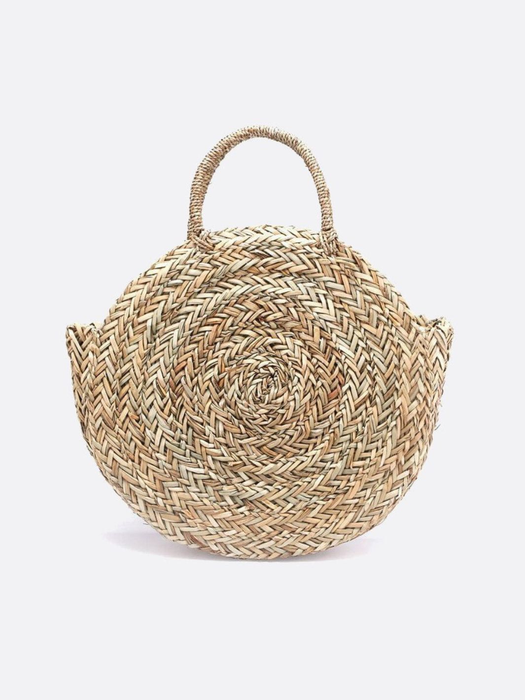 Round wicker handbag