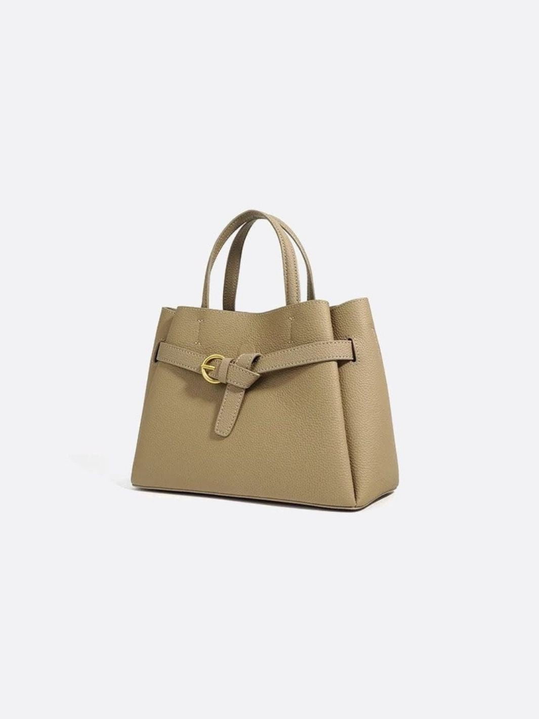 Grained Leather Bucket Handbag
