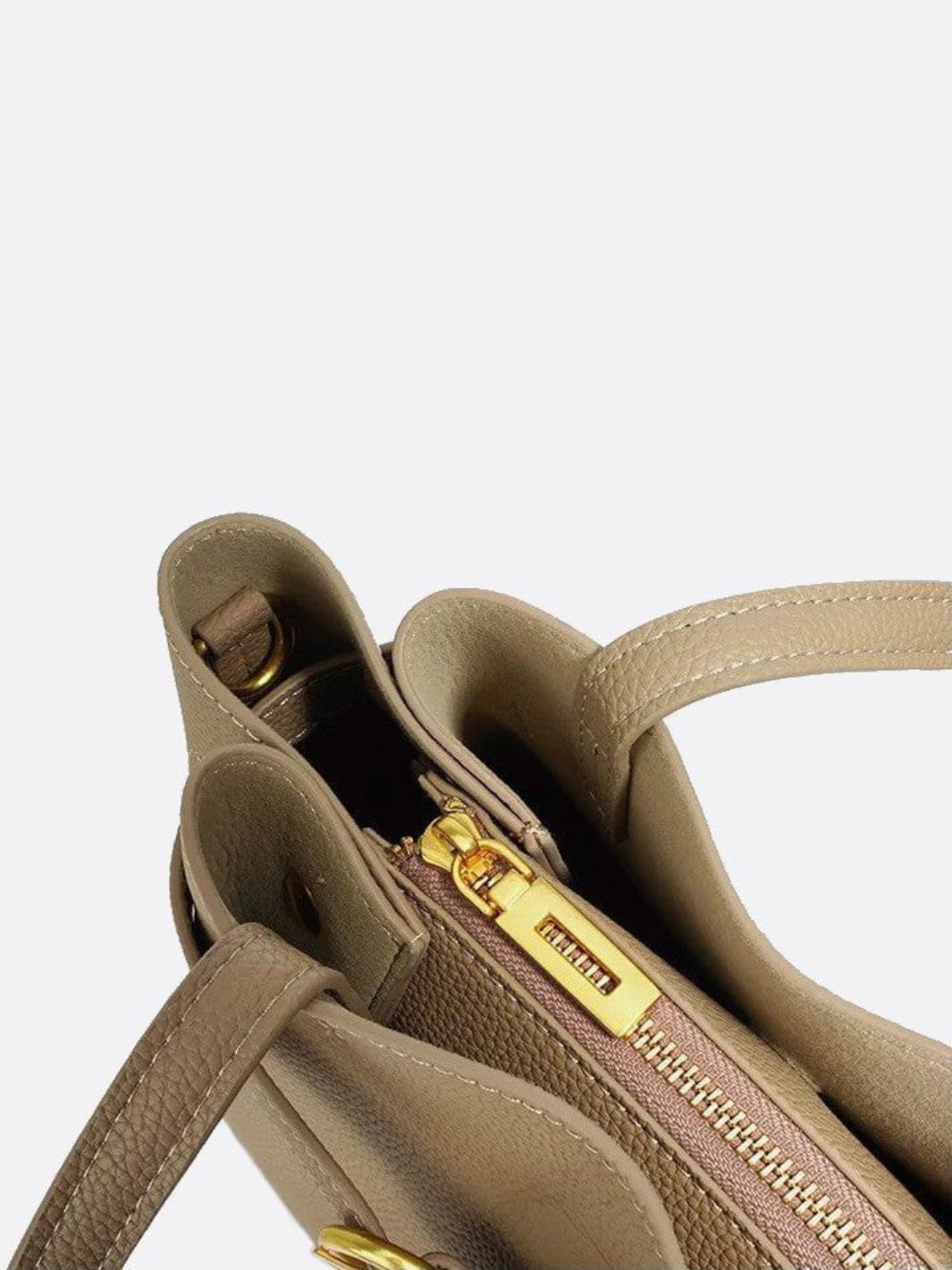 Grained Leather Bucket Handbag