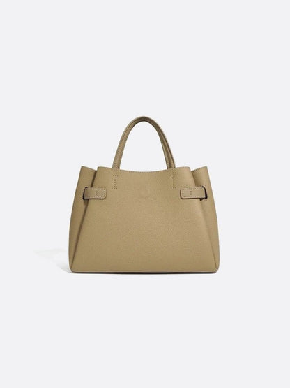 Grained Leather Bucket Handbag