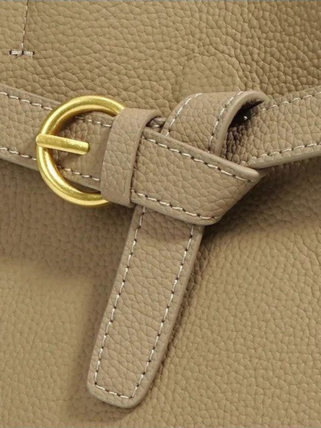 Grained Leather Bucket Handbag