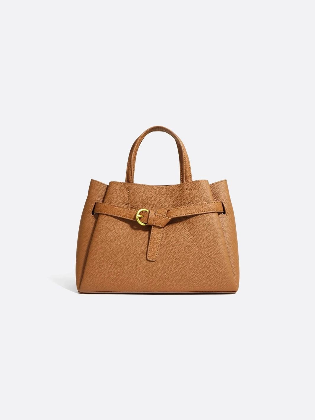 Grained Leather Bucket Handbag
