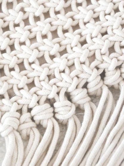 White Macrame Crossbody Bag