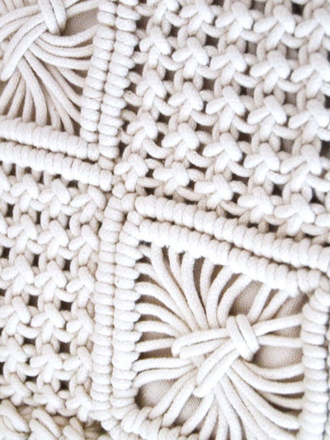 White Macrame Crossbody Bag