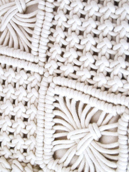 White Macrame Crossbody Bag