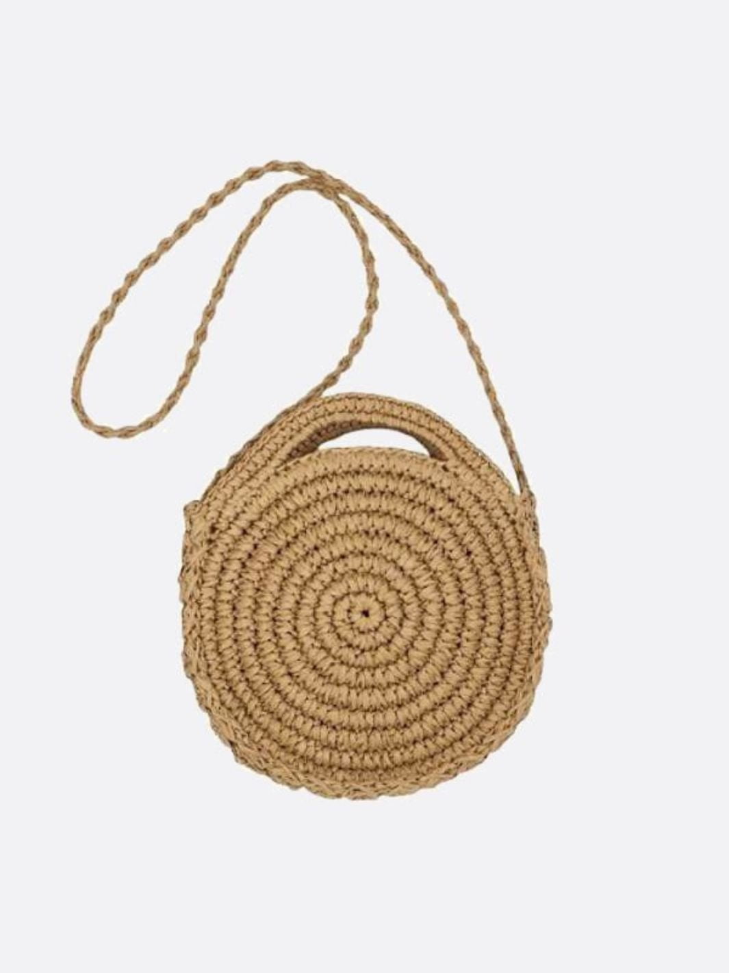 Chic Summer Round Straw Crossbody Bag