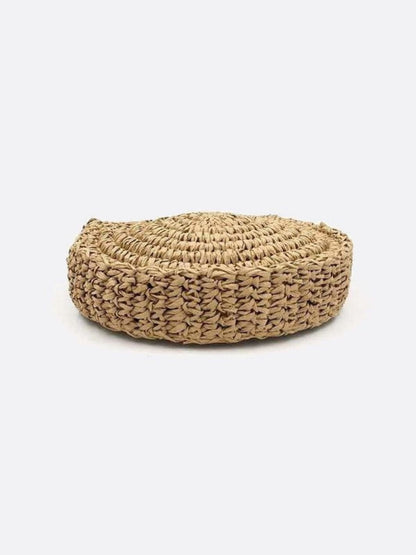 Chic Summer Round Straw Crossbody Bag