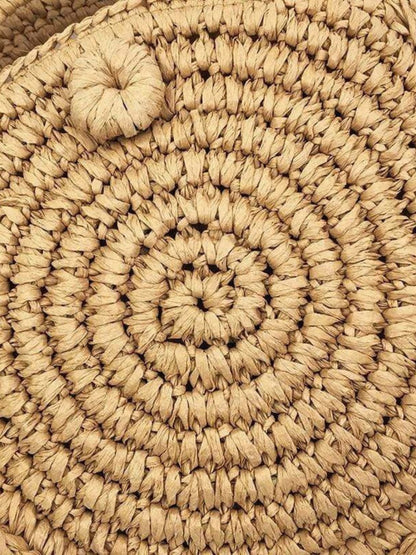 Chic Summer Round Straw Crossbody Bag